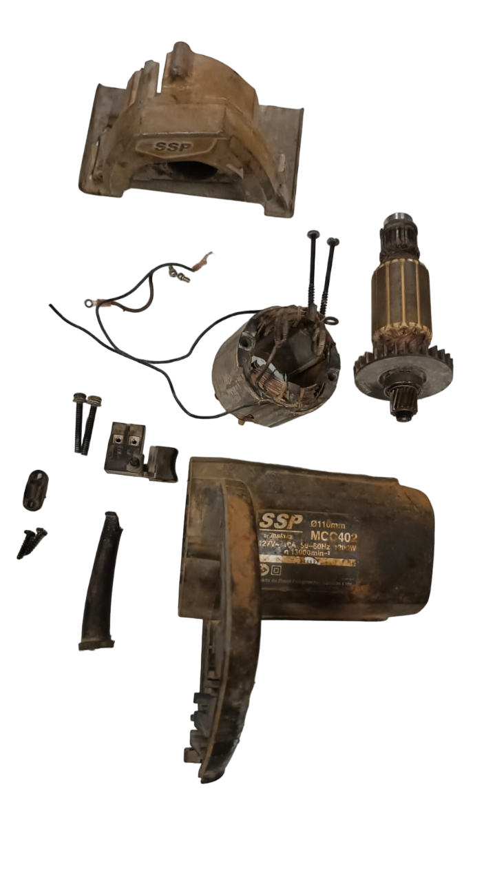 CAIXA DO MOTOR, INDUZ. ESTATOR MAKITA MCC 402 127V - Imagem 2